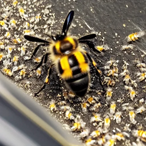 Prompt: bee driving a car