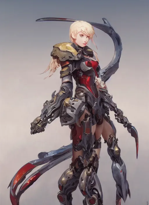 Image similar to character design game art digital 3 d girl viking evangelion cyborg armor by gaston bussiere, anna nikonova aka newmilky, greg rutkowski, yoji shinkawa, yoshitaka amano, tsutomu nihei, muira, moebius, donato giancola, trending on artstation, featured on pixiv