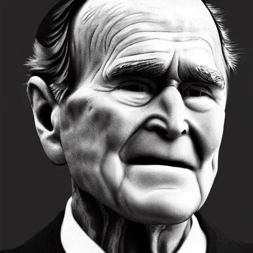 Image similar to George H.W. Bush, by Tsutomu Nihei, highly detailed, 8K