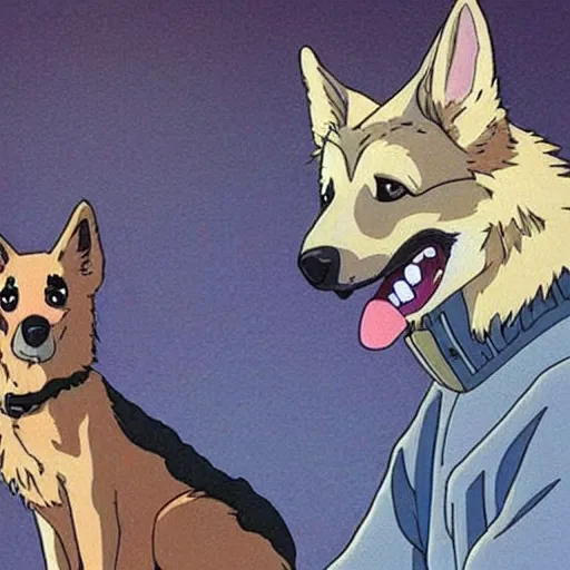 Image similar to German Shepherd, studio Ghibli, anime