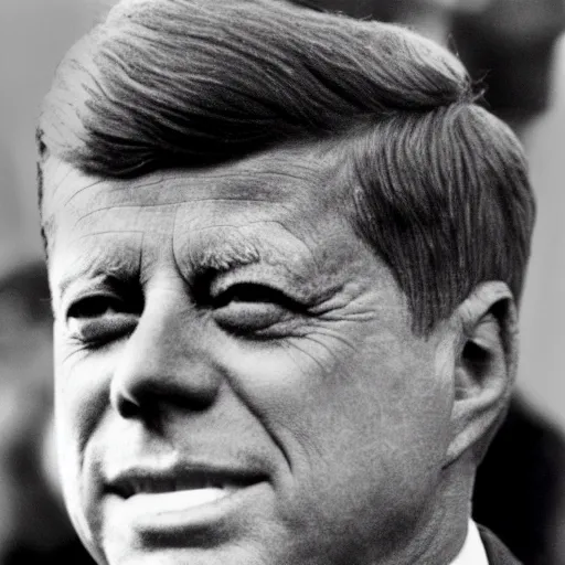 Image similar to jfk close up of face, accurate features