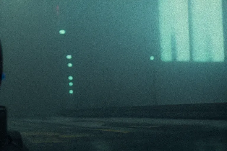 Image similar to film still of closeup alien observer of human society in blade runner 2 0 4 9, cinematic, moody, gritty neon noir by emmanuel lubezki