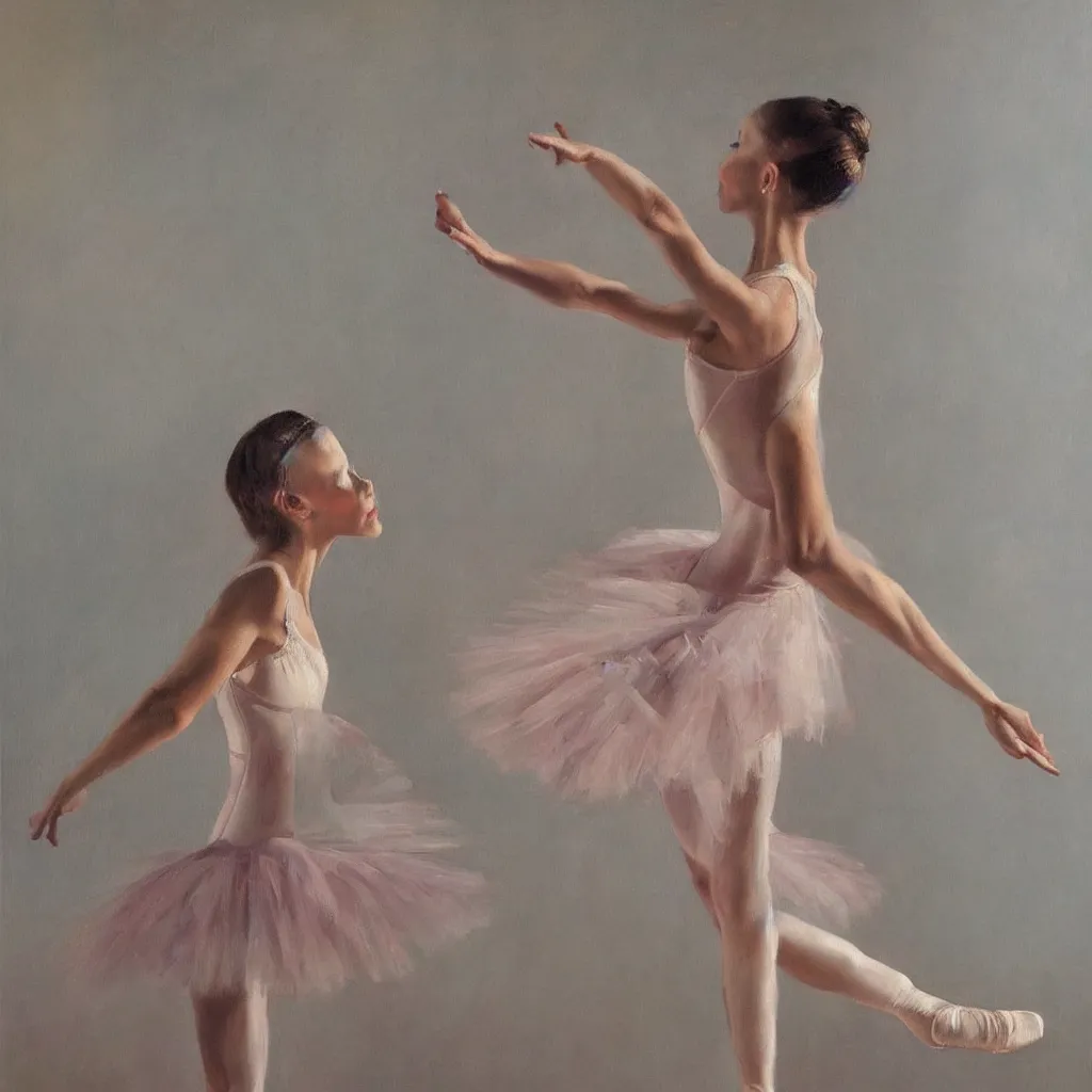 Image similar to a stunning oil painting of a ballerina