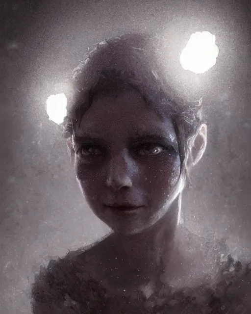 Image similar to a coalminer woman covered in coal dust in a mine lit by kerosene lamps, pioneer work, scary cave lighting, detailed face, by makoto shinkai, stanley artgerm lau, wlop, rossdraws