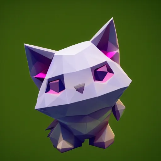 Image similar to low poly modelling, high resolution textures, isometric view, 1 6 bit colors, from touhou, made in unity 3 d, fat chibi grey cat, volumetric lighting, fantasy, intricate, hyper realistic, by riot games, league of legends, backlit