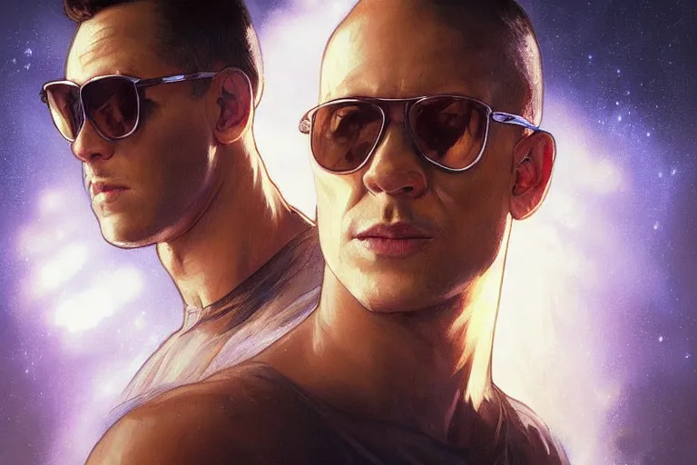 Prompt: Beautiful portrait of a translucent body glowing male police officer wearing cool shades. wide angle, magic, fire, darkness, dramatic lighting, Africa, intricate, wild, highly detailed, digital painting, artstation, concept art, smooth, sharp focus, illustration, art by artgerm and greg rutkowski and alphonse mucha, footage from space camera