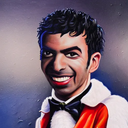 Prompt: detailed painting of nathan fielder as janet jackson on the superbowl, sharp high quality