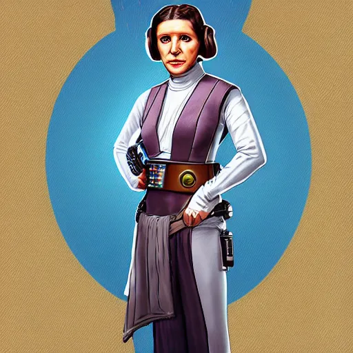 Image similar to digital full body portrait of young princess leia