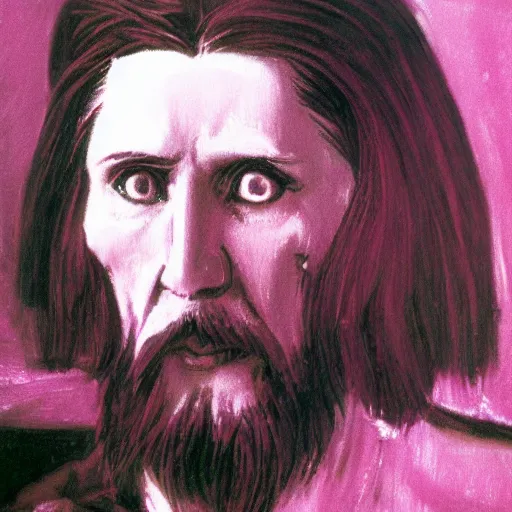 Image similar to rasputin, pink, by yoshitaka amano, 8 k