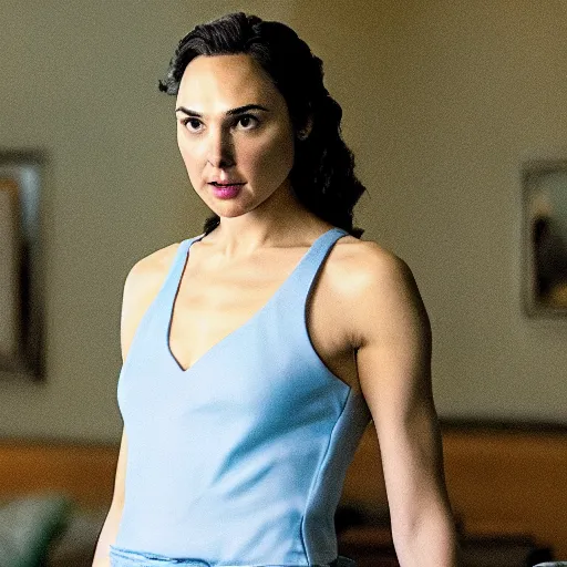 Image similar to still of gal gadot as female tony soprano in remake of the sopranos (2029)