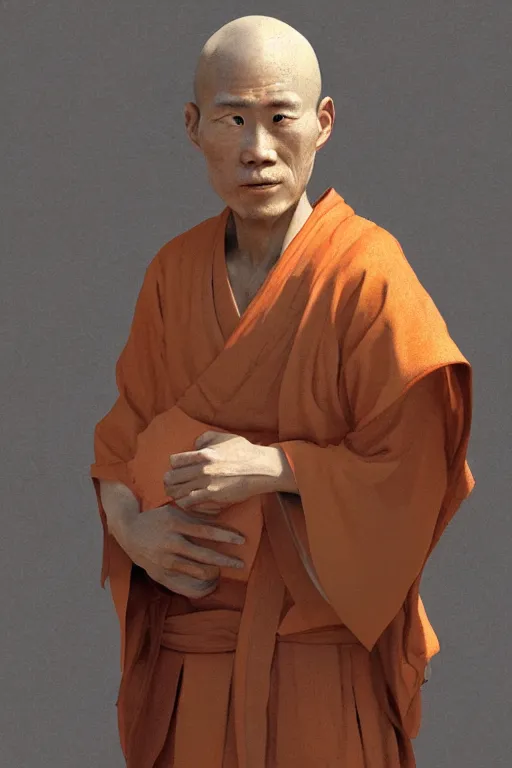 Prompt: Japanese monk, portrait, poor, intricate, elegant, volumetric lighting, scenery, digital painting, highly detailed, artstation, sharp focus, illustration, concept art,ruan jia, steve mccurry