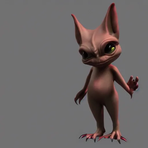 Prompt: poorly badly rendered 3 d gremlin character