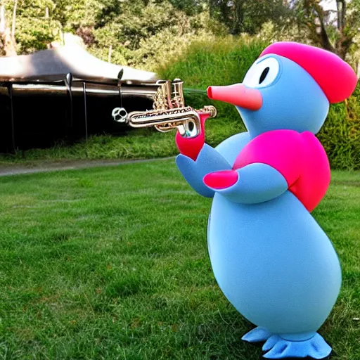 Image similar to birdo playing the saxophone