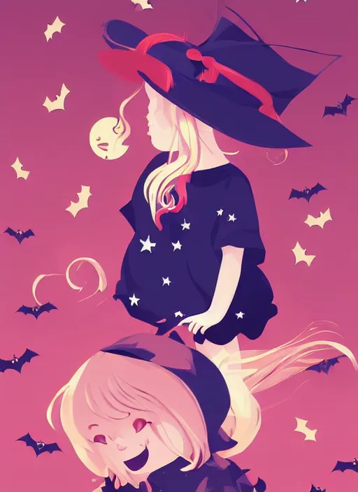 Prompt: little girl, toddler, with long blonde hair on halloween. clean cel shaded vector art. shutterstock. behance hd by lois van baarle, artgerm, helen huang, by makoto shinkai and ilya kuvshinov, rossdraws, illustration, art by ilya kuvshinov