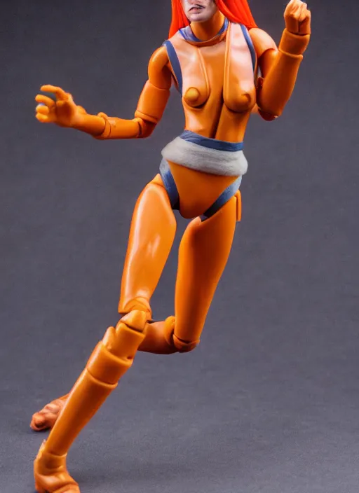 Prompt: Leeloo Kenner figure. Studio lighting, no background.