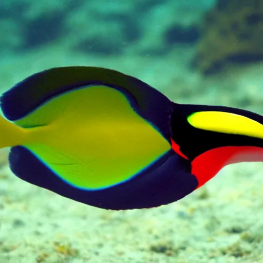 Image similar to photo of a fish in the ocean that looks like a toucan