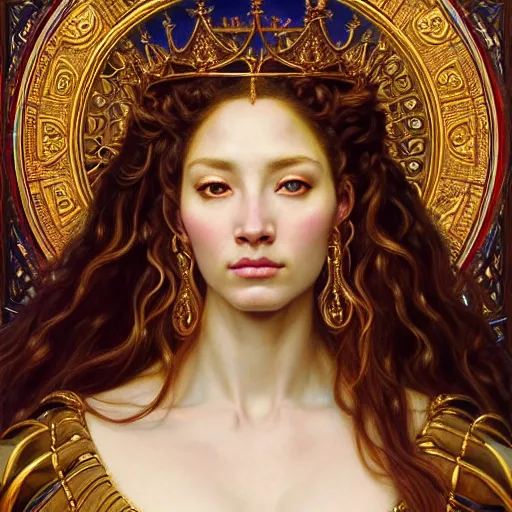 Prompt: highly detailed portrait of a majestic lioness queen in the form of a beautiful woman. d & d, art by donato giancola and evelyn de morgan and eugene delacroix and fenghua zhong. trending on artstation, intricate details, energetic composition, golden ratio, concept art, illustration, elegant art, global illuminaition