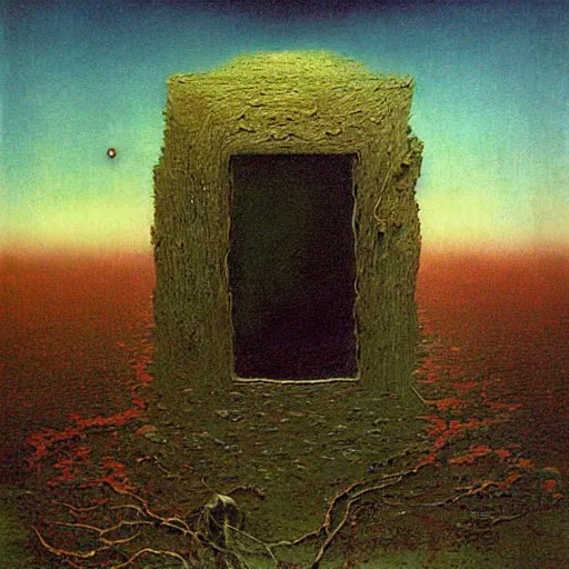 Image similar to An otherworldly mirror by beksinski