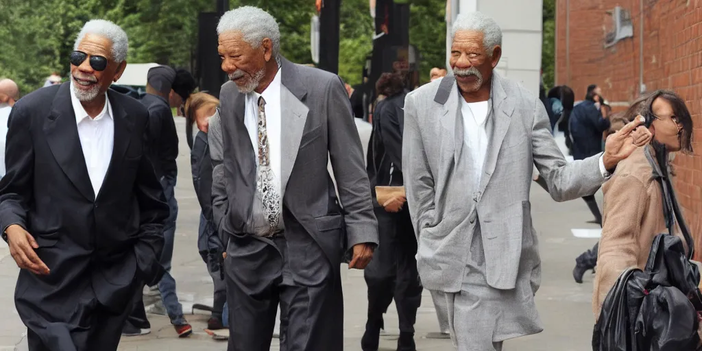 Prompt: the great morgan freeman risks it for a bisquit