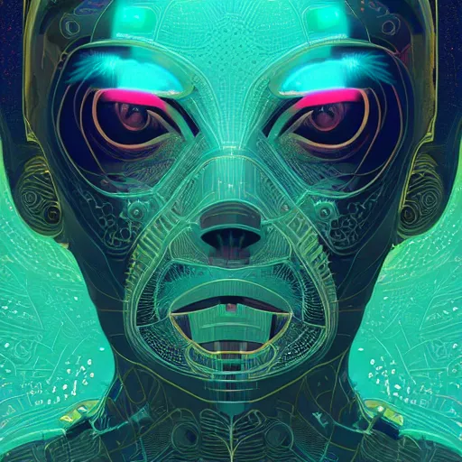 Prompt: symmetry!! stunning portrait of female cyborg, by victo ngai, kilian eng vibrant colors, dynamic lighting, digital art, winning award masterpiece, fantastically beautiful, illustration, aestheticly inspired by beksinski and dan mumford, upscale with simon stalenhag work, artstation, 8 k