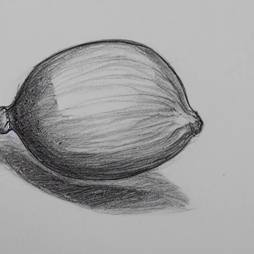 Image similar to professional liner sketch of a lemon