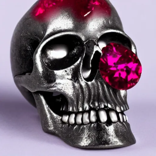 Prompt: A skull made entirely out of ruby.