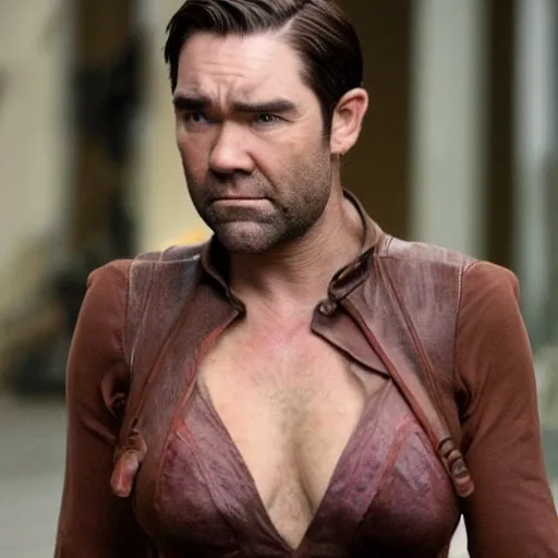 Image similar to antony starr as woman, very detailed