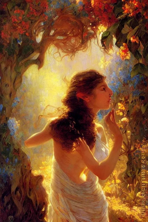 Image similar to virtual reality, art by gaston bussiere and artgerm