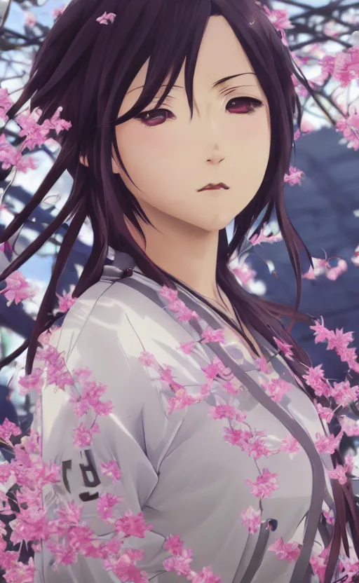 Prompt: anime style, gta 5, full body art of girl, yukata clothing, sakura tree in background, short hair, hair down, symmetrical facial features, from arknights, hyper realistic, extreme detail, volumetric lights, 4 k drawing, safebooru, realistic lighting, by alphonse mucha, greg rutkowski, sharp focus, backlit