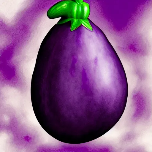 Image similar to thanos as an eggplant with eggplant features, realistic, hyperrealistic, ultra realistic, real, real world, highly detailed, very detailed, extremely detailed, intricate details, 8 k resolution, hd quality