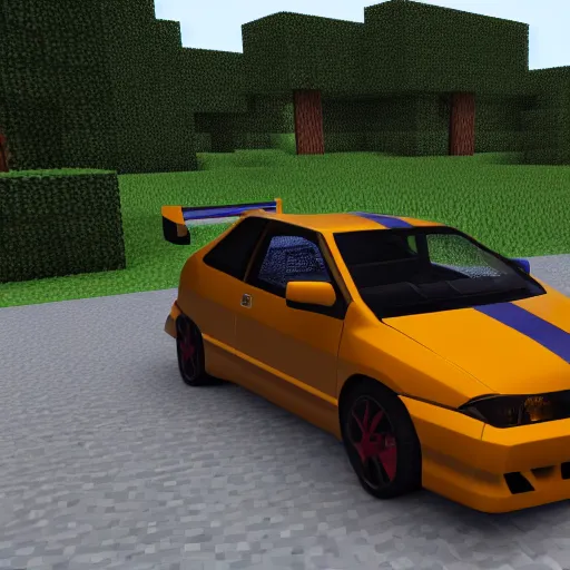 Image similar to honda civic type r ek 9 in minecraft