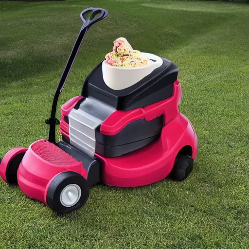 Prompt: ice cream lawnmower