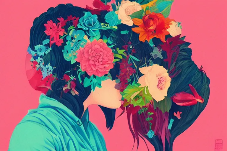 Image similar to flower art by Sachin Teng, beautiful lush colors