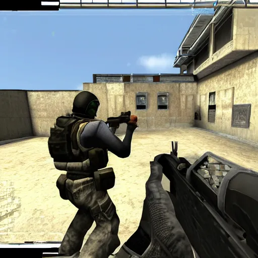 Image similar to screenshot of counter-strike 1.6