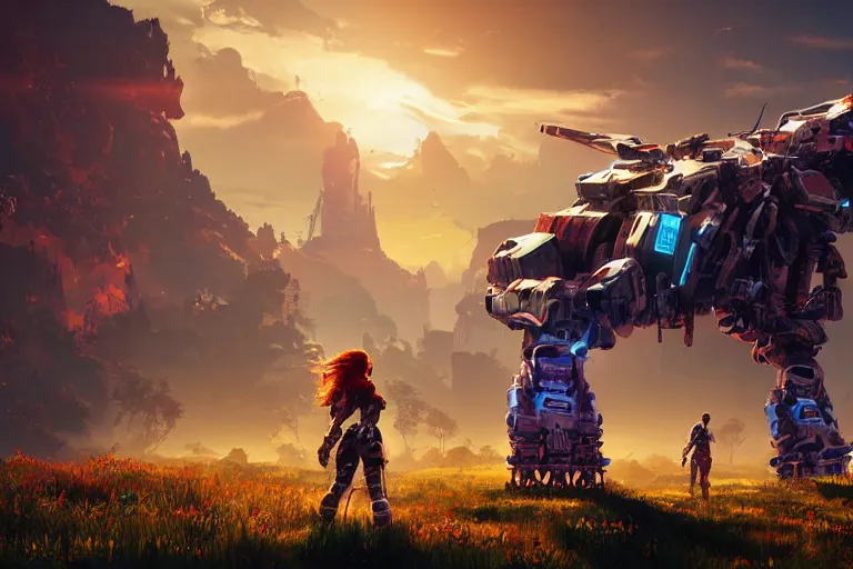 Image similar to rollerback machine mecanical creature robot of horizon forbidden west horizon zero dawn radiating a glowing aura global illumination ray tracing hdr fanart arstation by ian pesty and alena aenami artworks in 4 k