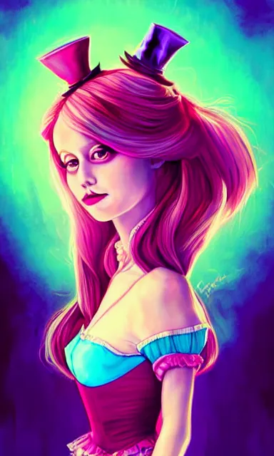 Image similar to alice from alice in wonder land, portrait, sharp focus, digital art, trippy, concept art, dynamic lighting, art by emylie boivin, rossdraws