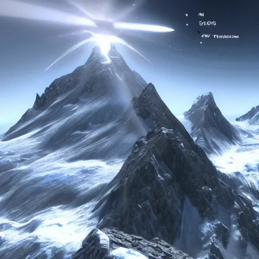 Image similar to protoss spaceship mount everest