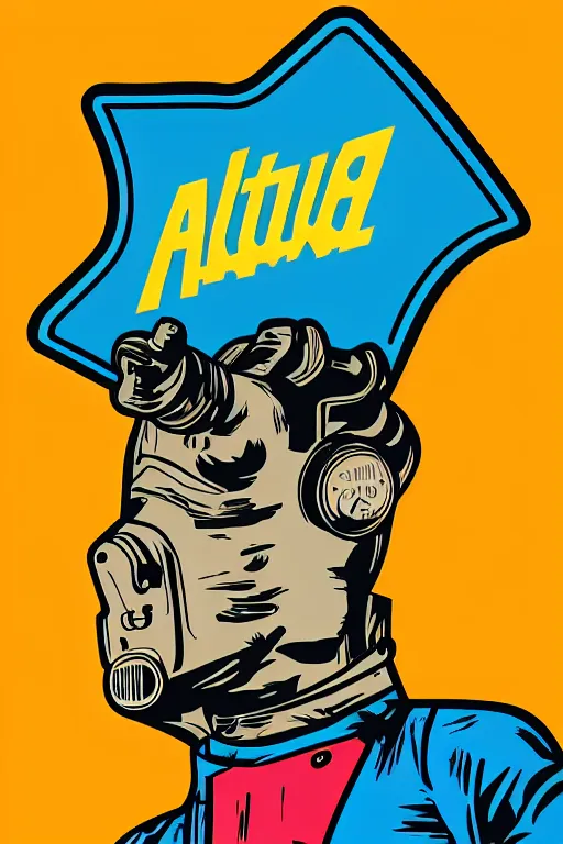 Image similar to fallout 7 6 retro futurist illustration art by butcher billy, sticker, colorful, illustration, highly detailed, simple, smooth and clean vector curves, no jagged lines, vector art, smooth andy warhol style