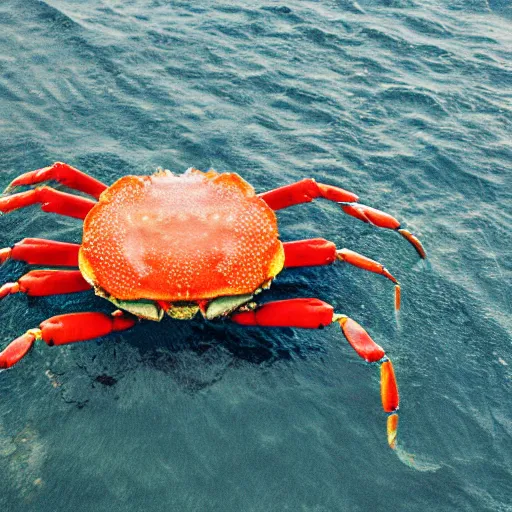 Image similar to A gigantic, huge crab, DSLR, 70mm, photograph, found footage