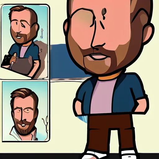 Image similar to ryan gosling in style cartoon arcane