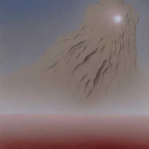 Image similar to zdzisław beksinski dust and wind monster 4 k