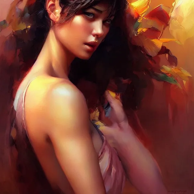 Image similar to in this whole world, you are the most beautiful. oil painting, by stanley artgerm lau, wlop, rossdraws, frank frazetta, andrei riabovitchev, marc simonetti