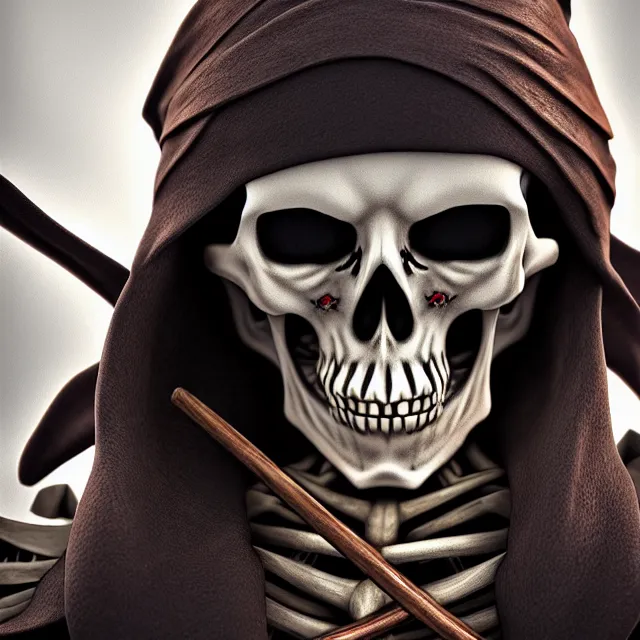 Image similar to skeleton pirate, artgerm, highly detailed, 8 k, hdr, close up, smooth, sharp focus, high resolution, award - winning photo