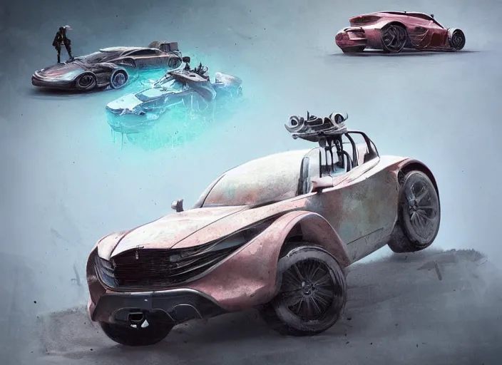 Image similar to a beautiful concept design of an old car converted into offroad sport. car design by cory loftis, fenghua zhong, ryohei hase, ismail inceoglu and ruan jia, henrik fisker and bruce kaiser and scott robertson and dmitry mazurkevich and doruk erdem and jon sibal, volumetric light.