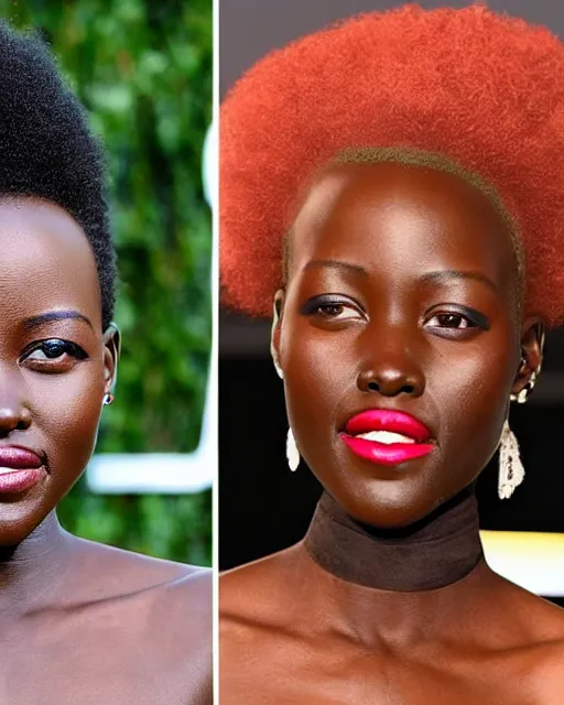 Image similar to a mixture of lupita nyongo and tilda swinton