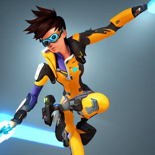 Tracer from Overwatch as a fortnite skin,, Stable Diffusion