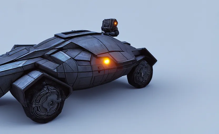 Image similar to an armored futuristic sci fi vehicle, unreal engine, cinematic lighting