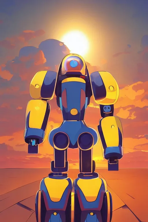 Image similar to metabots medabots medarotto medarot robot minimalist comics, behance hd by jesper ejsing, by rhads, makoto shinkai and lois van baarle, ilya kuvshinov, rossdraws global illumination ray tracing hdr radiating a glowing aura