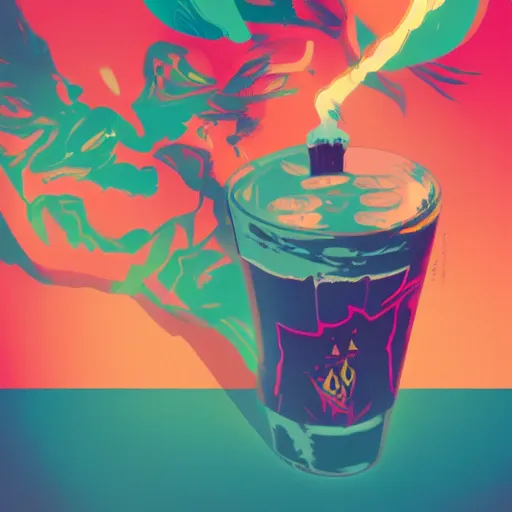 Image similar to a colorful comic, duck drinks energy drink monster energy, by sachin teng, dark vibes, pastel lighting, cinematic, depth of field, 8 k, high contrest