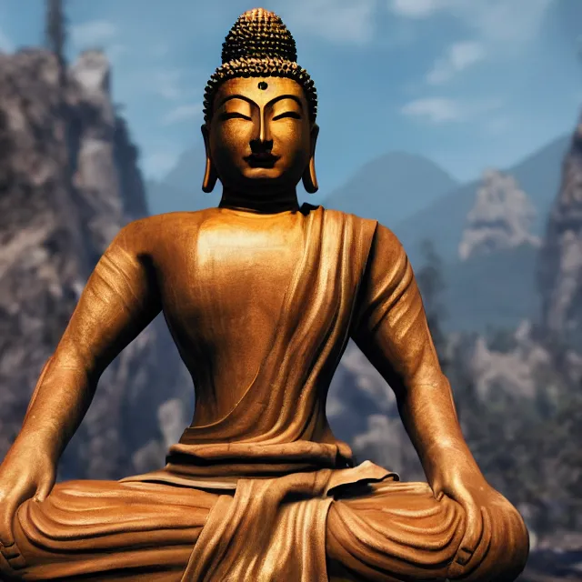 Prompt: buddha in mortal kombat, 3 d videogame render, 4 k, artstation